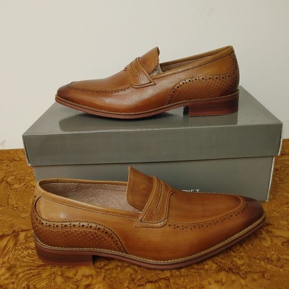 GIOVANNI MEN'S LEATHER DRESS SHOE SLIP ON LOAFER. - Picture 2 of 8